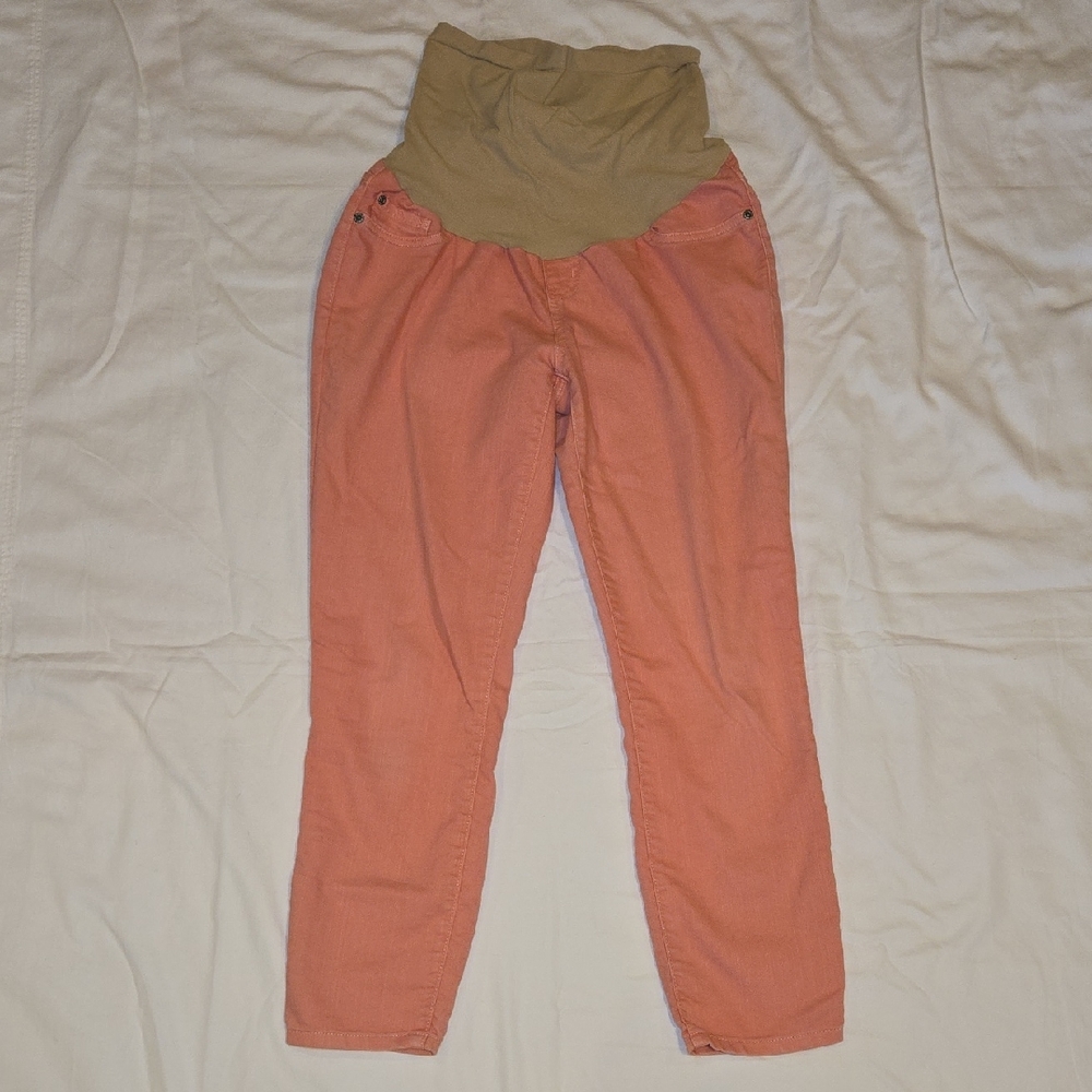 Motherhood Maternity Coral and Tan Ankle Pants